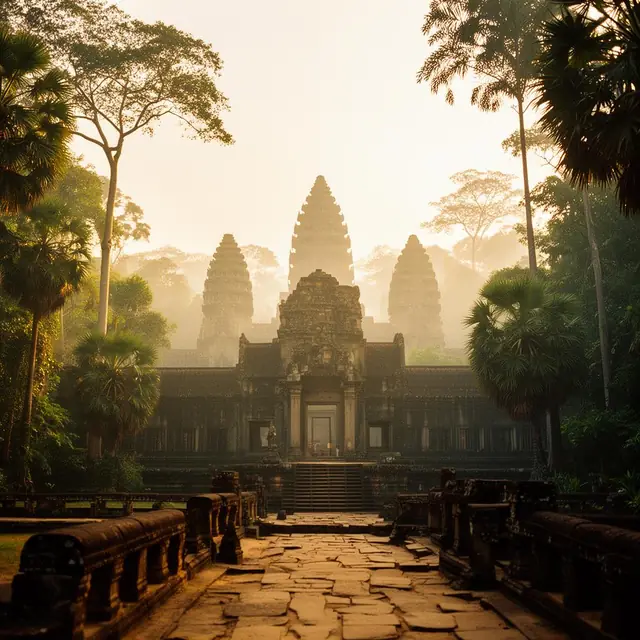 Angkor Wat temple at sunrise in Siem Reap, Cambodia